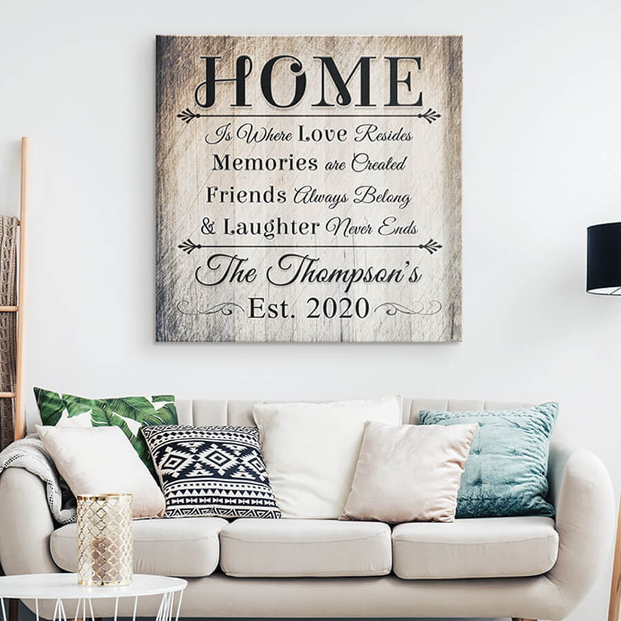 Personalized Home Is Where Love Resides Premium Canvas