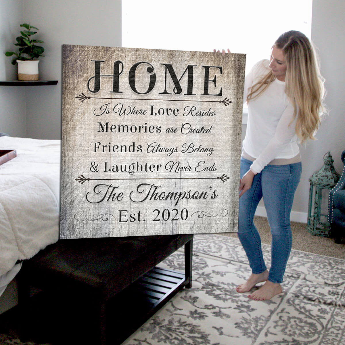 Personalized Home Is Where Love Resides Premium Canvas