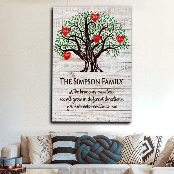 Personalized Family Tree - Roots As One Premium Canvas