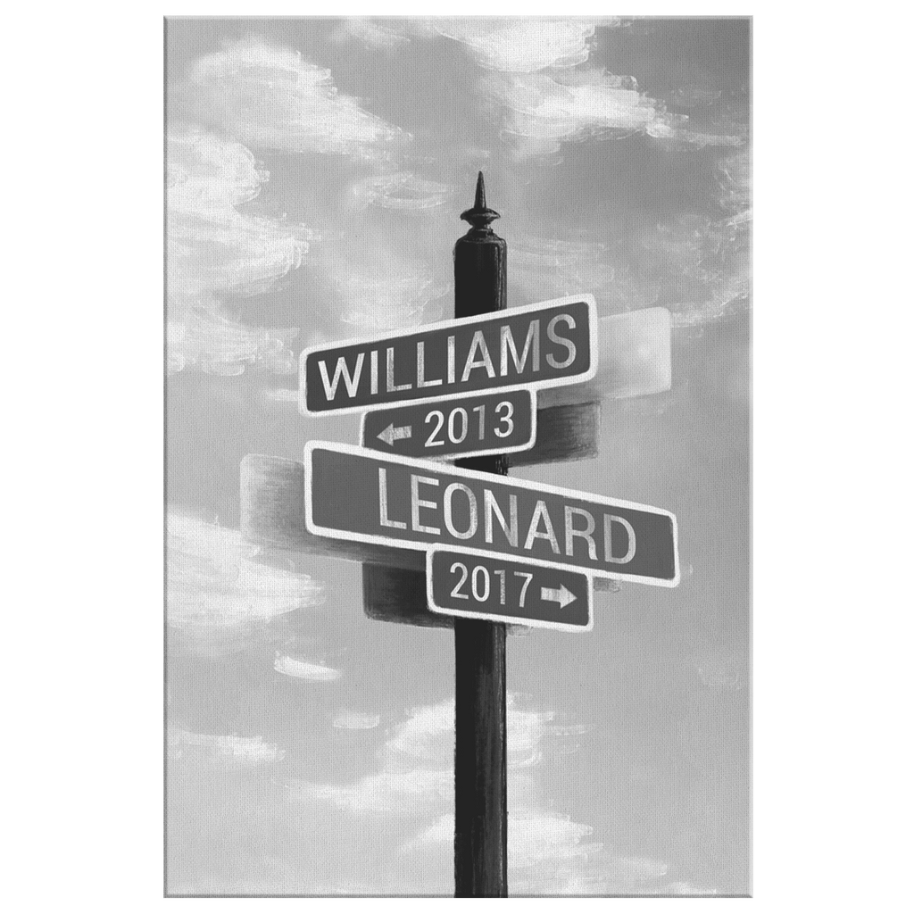 Personalized Intersection Street Sign Premium Canvas