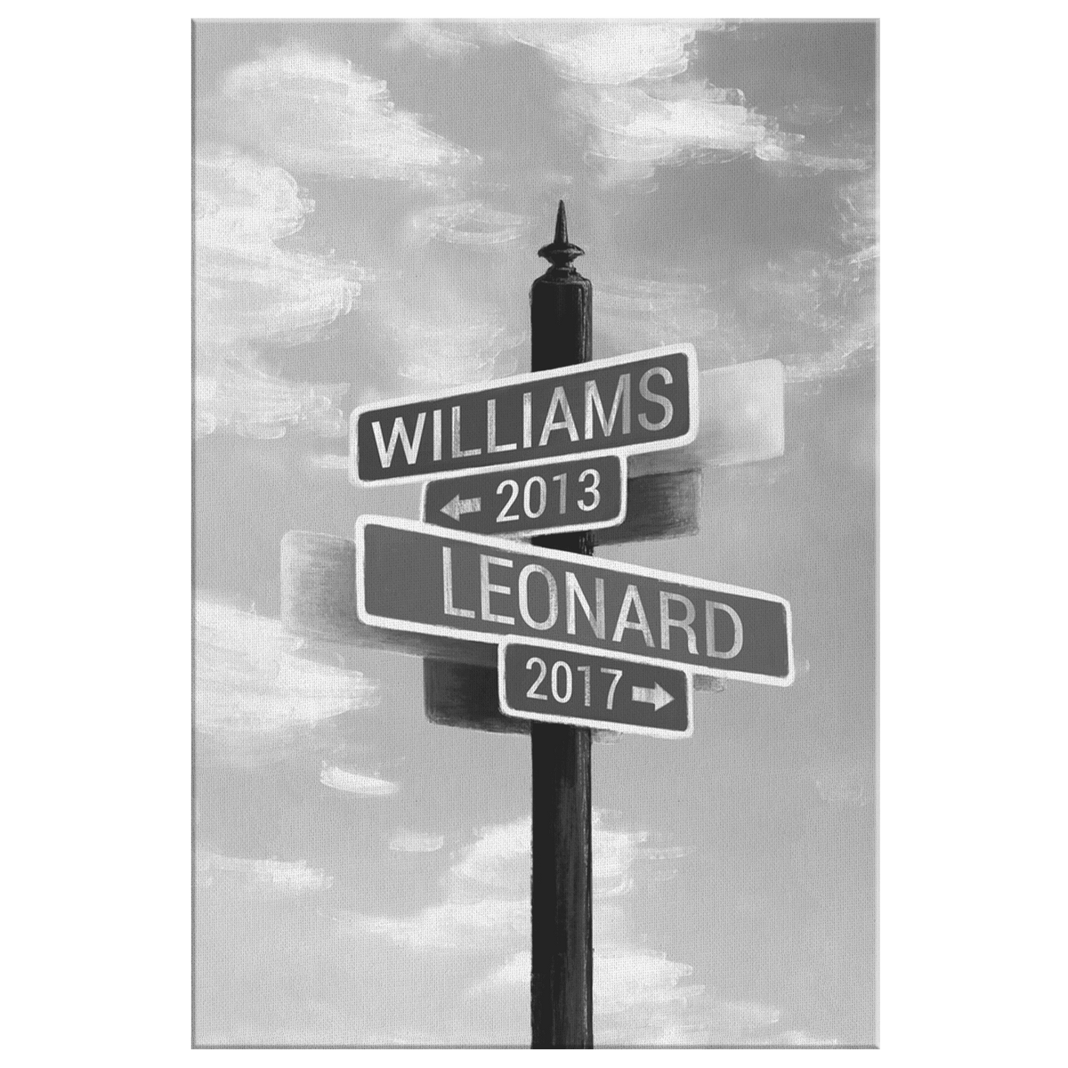 Personalized Intersection Street Sign Premium Canvas