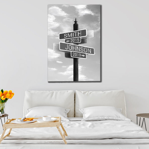 Personalized Intersection Street Sign Premium Canvas