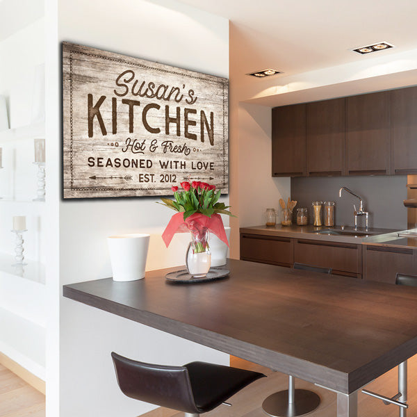 Personalized Kitchen - Seasoned With Love Premium Canvas