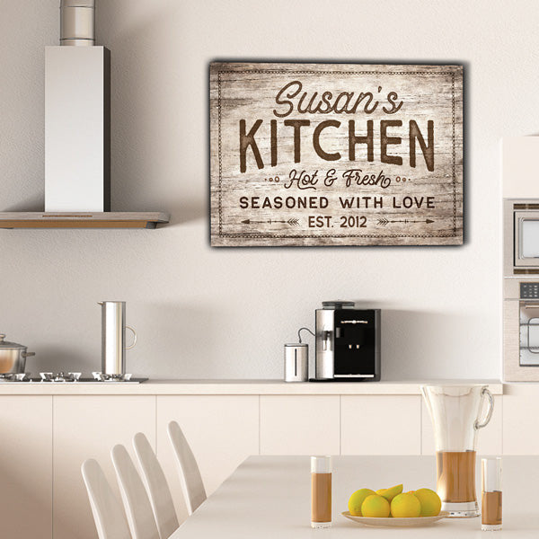 Personalized Kitchen - Seasoned With Love Premium Canvas