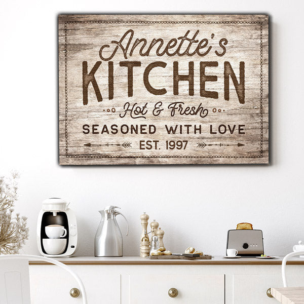 Personalized Kitchen - Seasoned With Love Premium Canvas