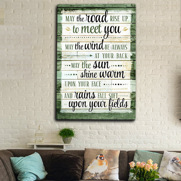May The Road Rise Up To Meet You Irish Blessing Premium Canvas