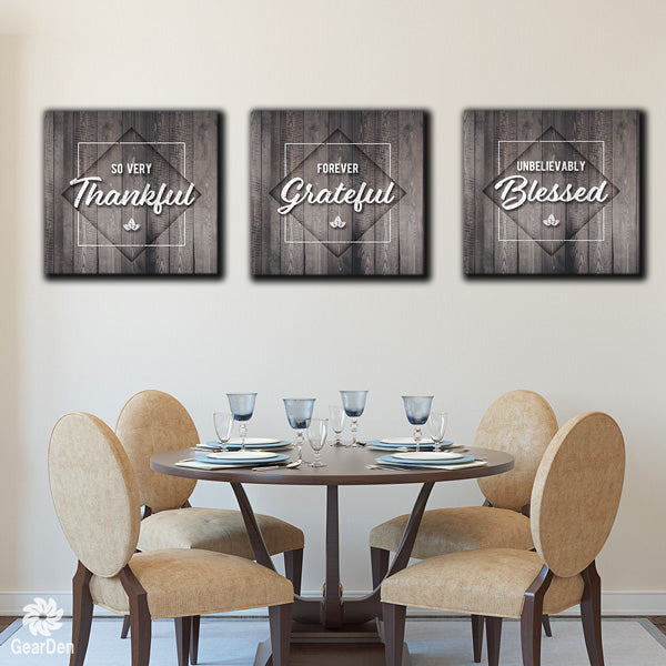 So Very Thankful - Forever Grateful - Unbelievably Blessed Premium Canvas Set