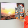 Personalized Names Colorful Sunset Beach Premium Canvas