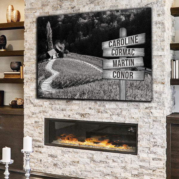 Personalized Names Heart-Shaped Lane Premium Canvas