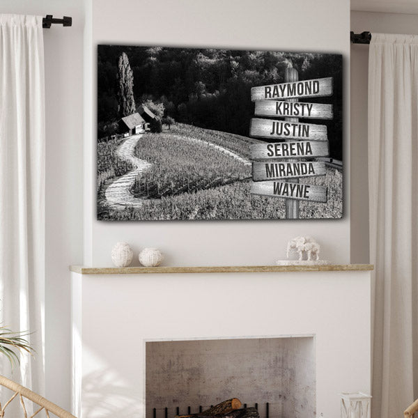 Personalized Names Heart-Shaped Lane Premium Canvas