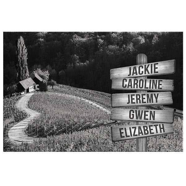 Personalized Names Heart-Shaped Lane Premium Canvas