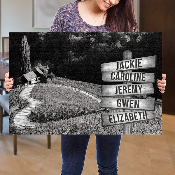 Personalized Names Heart-Shaped Lane Premium Canvas