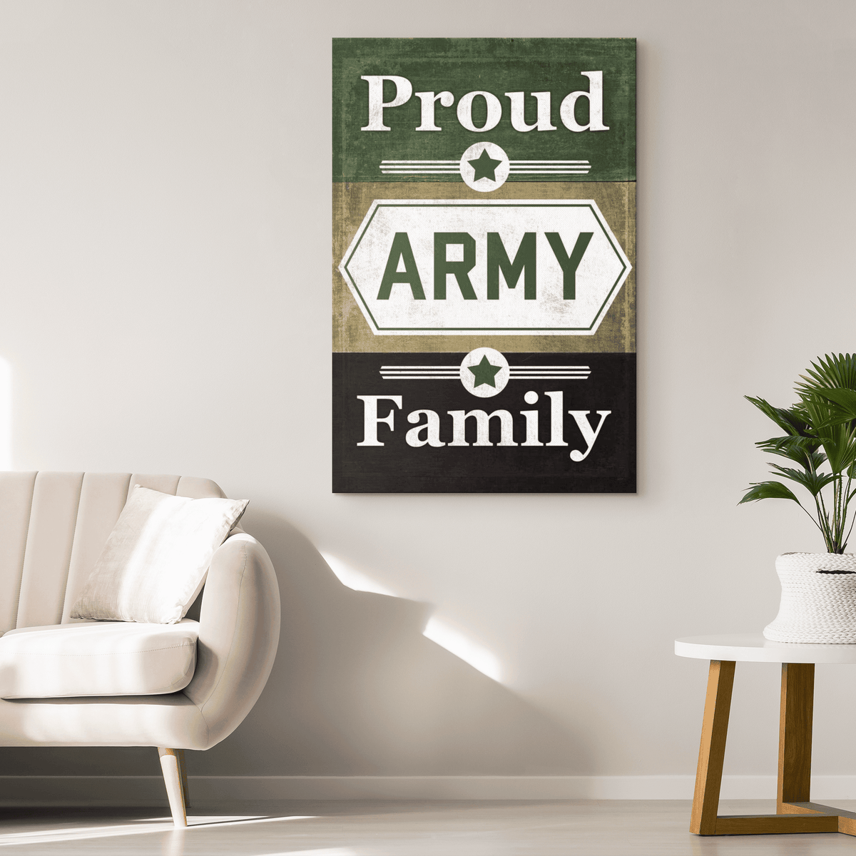Proud Army Family Canvas Wall Art – Military Family Decor