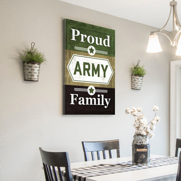 Proud Army Family Canvas Wall Art – Military Family Decor