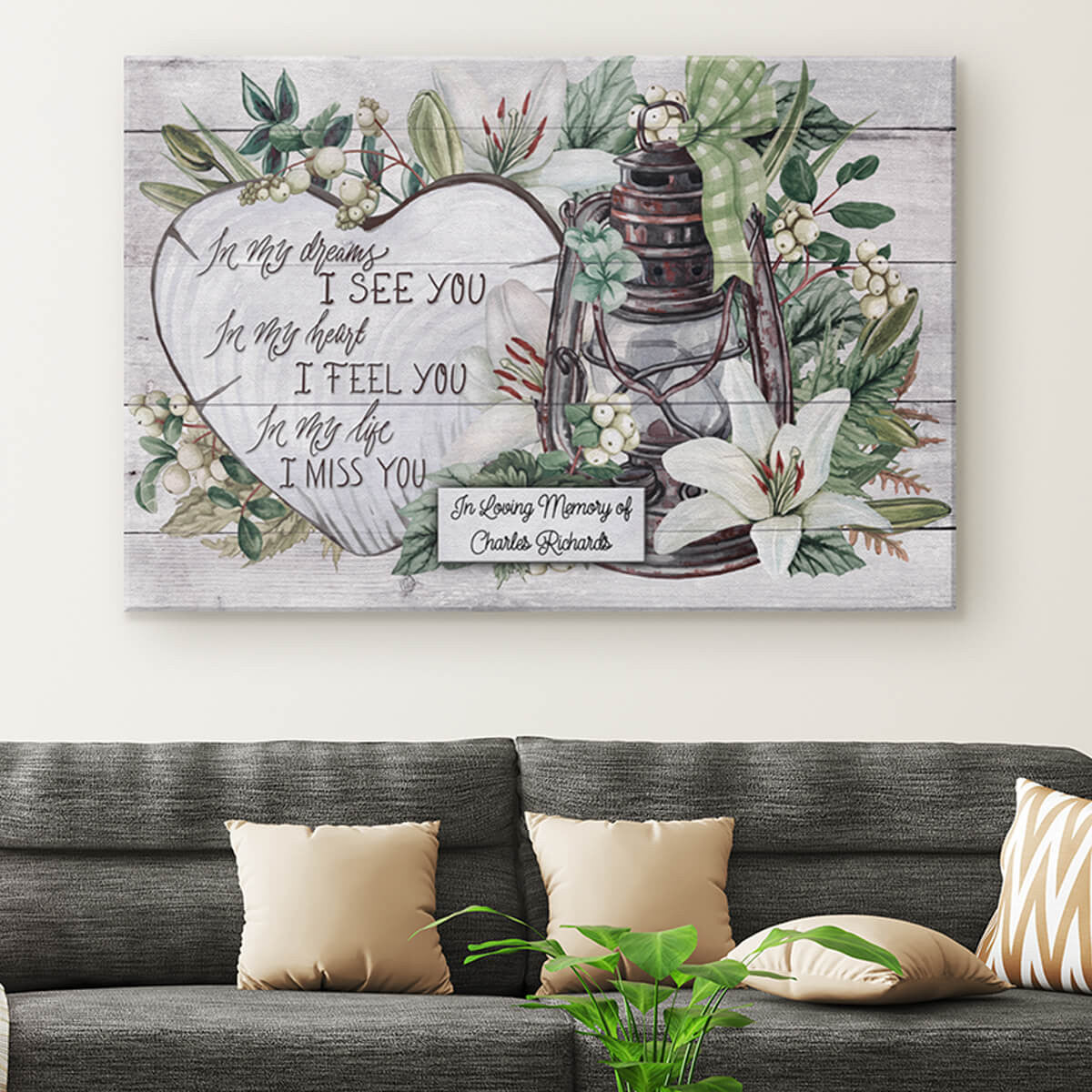 Personalized I See You, Feel You, Miss You Memorial Premium Canvas