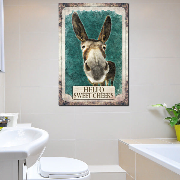 Hello Sweet Cheeks Bathroom Premium Canvas
