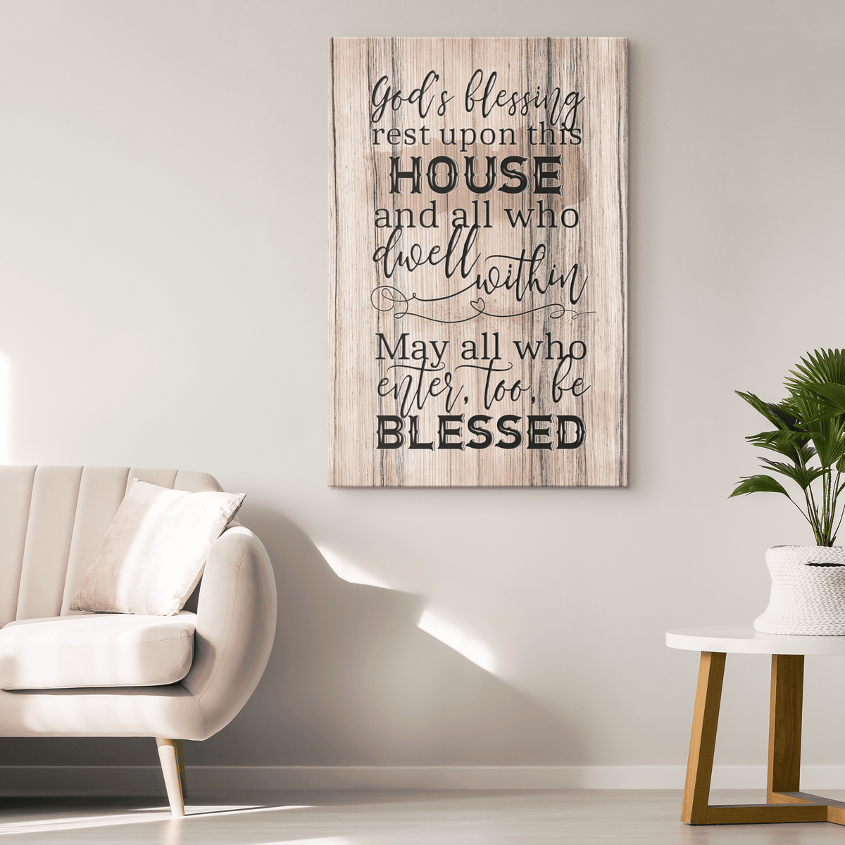 Gods Blessing Rest Upon This House Premium Canvas
