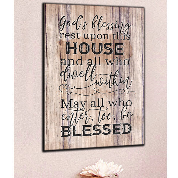 Gods Blessing Rest Upon This House Premium Canvas