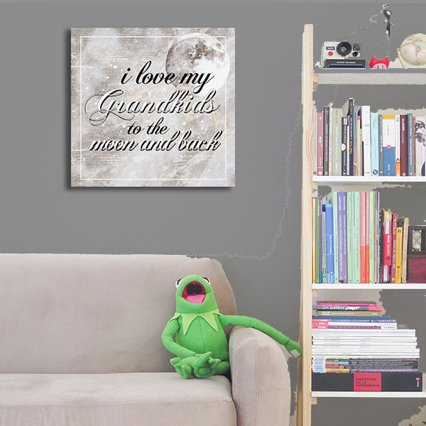 I Love my Grandkids to the Moon and Back Premium Canvas