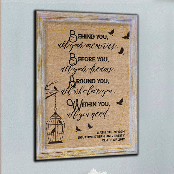 Personalized Inspirational Graduation Gift Premium Canvas