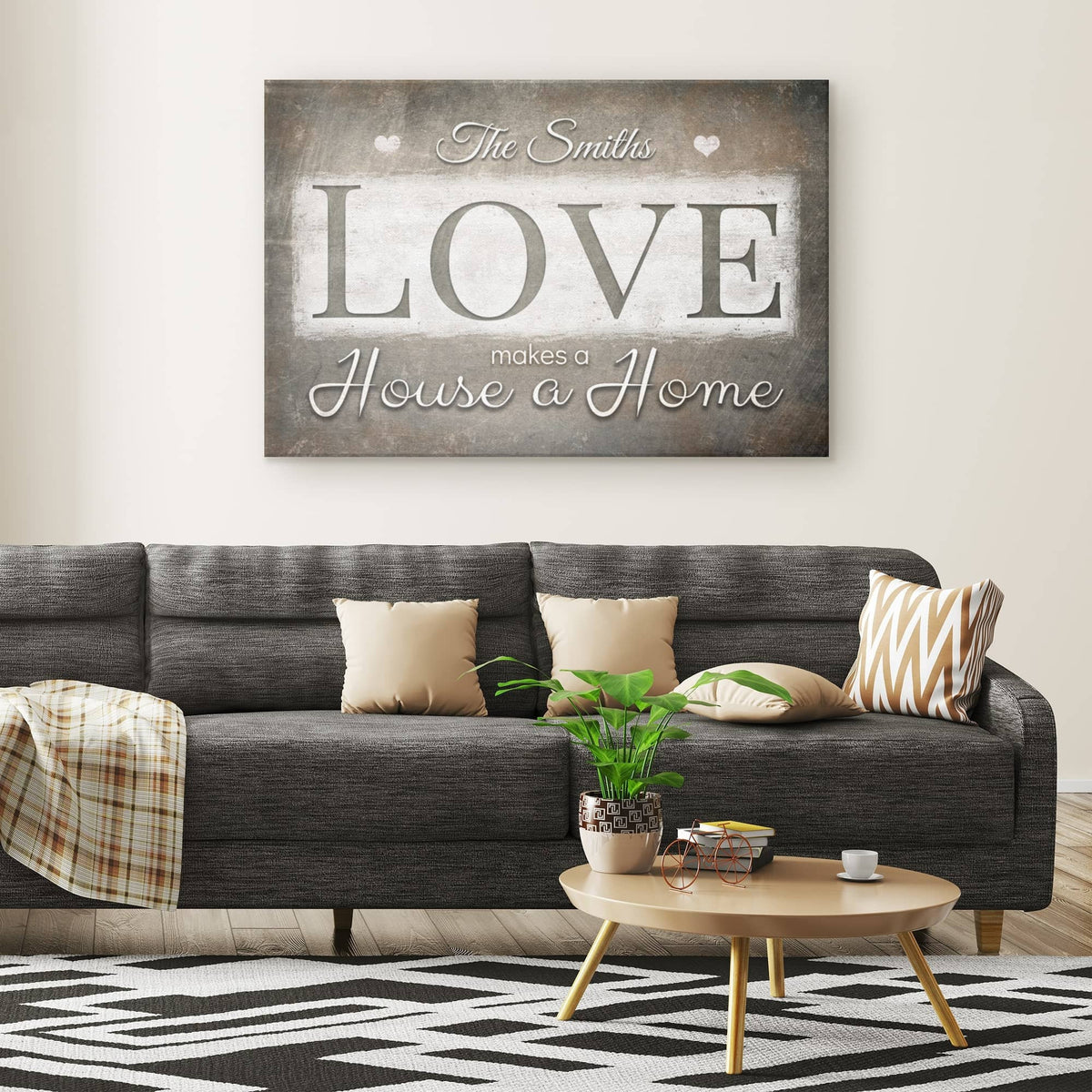 Personalized Love Makes A House A Home Premium Canvas v2