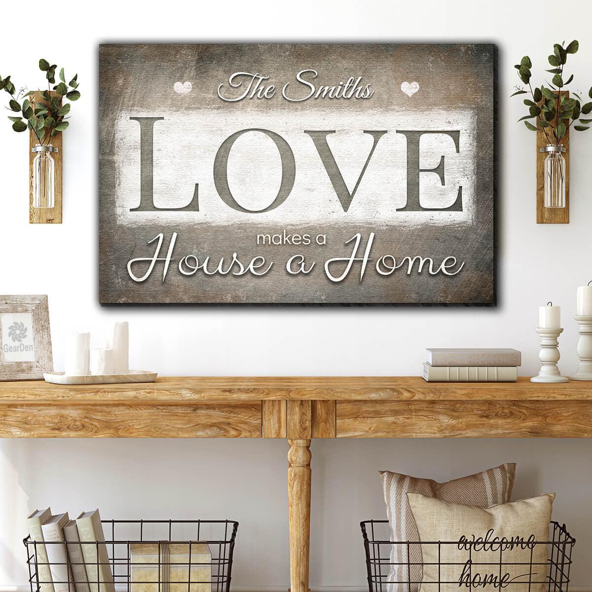 Personalized Love Makes A House A Home Premium Canvas v2