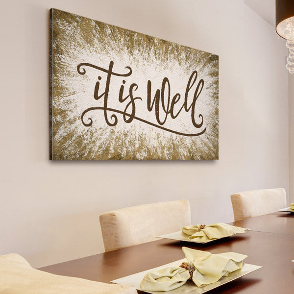 It Is Well Inspirational Premium Canvas