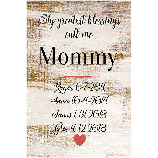 Personalized My Greatest Blessings Call Me.. Premium Canvas