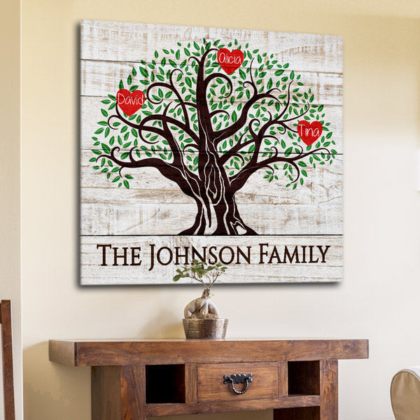 Personalized Family Tree Premium Square Canvas