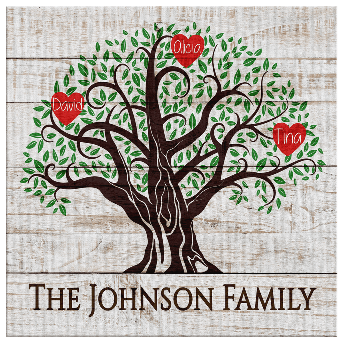 Personalized Family Tree Premium Square Canvas