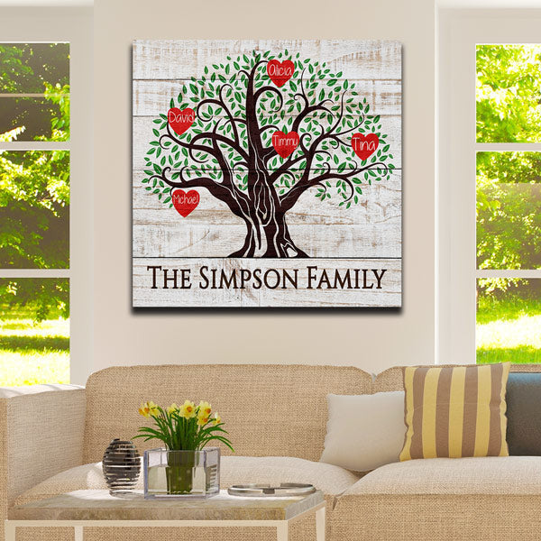 Personalized Family Tree Premium Square Canvas