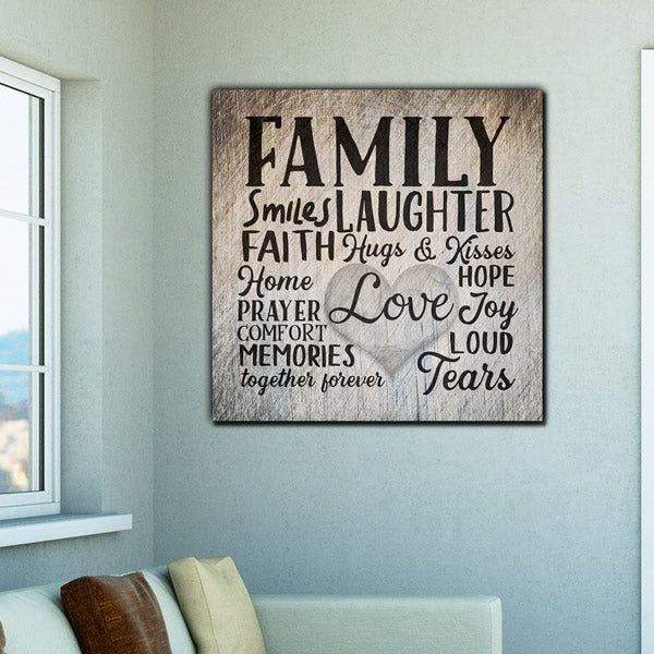 Family - Smile Laughter Love... Premium Canvas