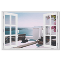 Island Villa Window View Premium Canvas