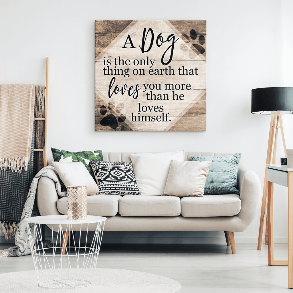 A Dog... Loves You More Than He Loves Himself Premium Canvas