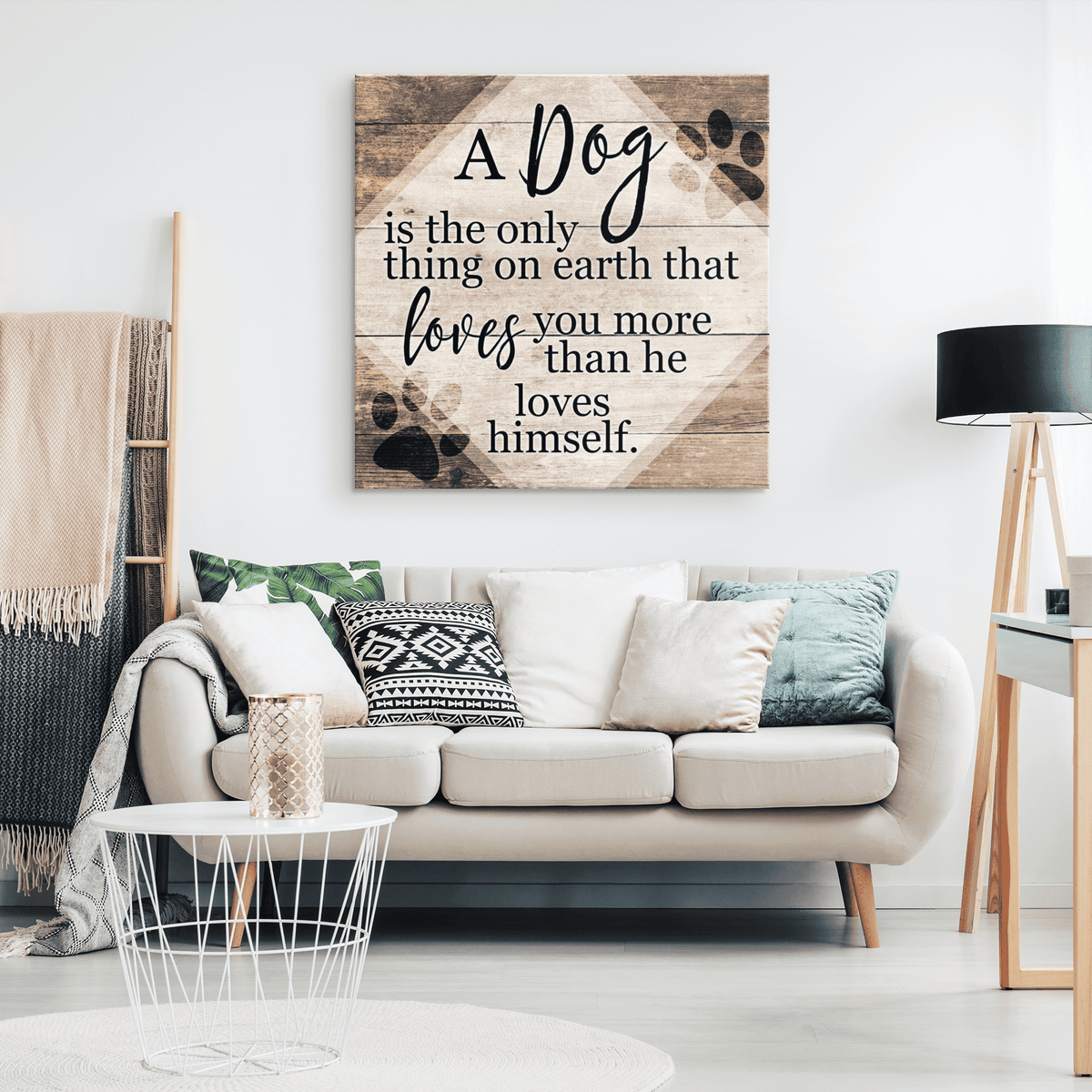A Dog... Loves You More Than He Loves Himself Premium Canvas