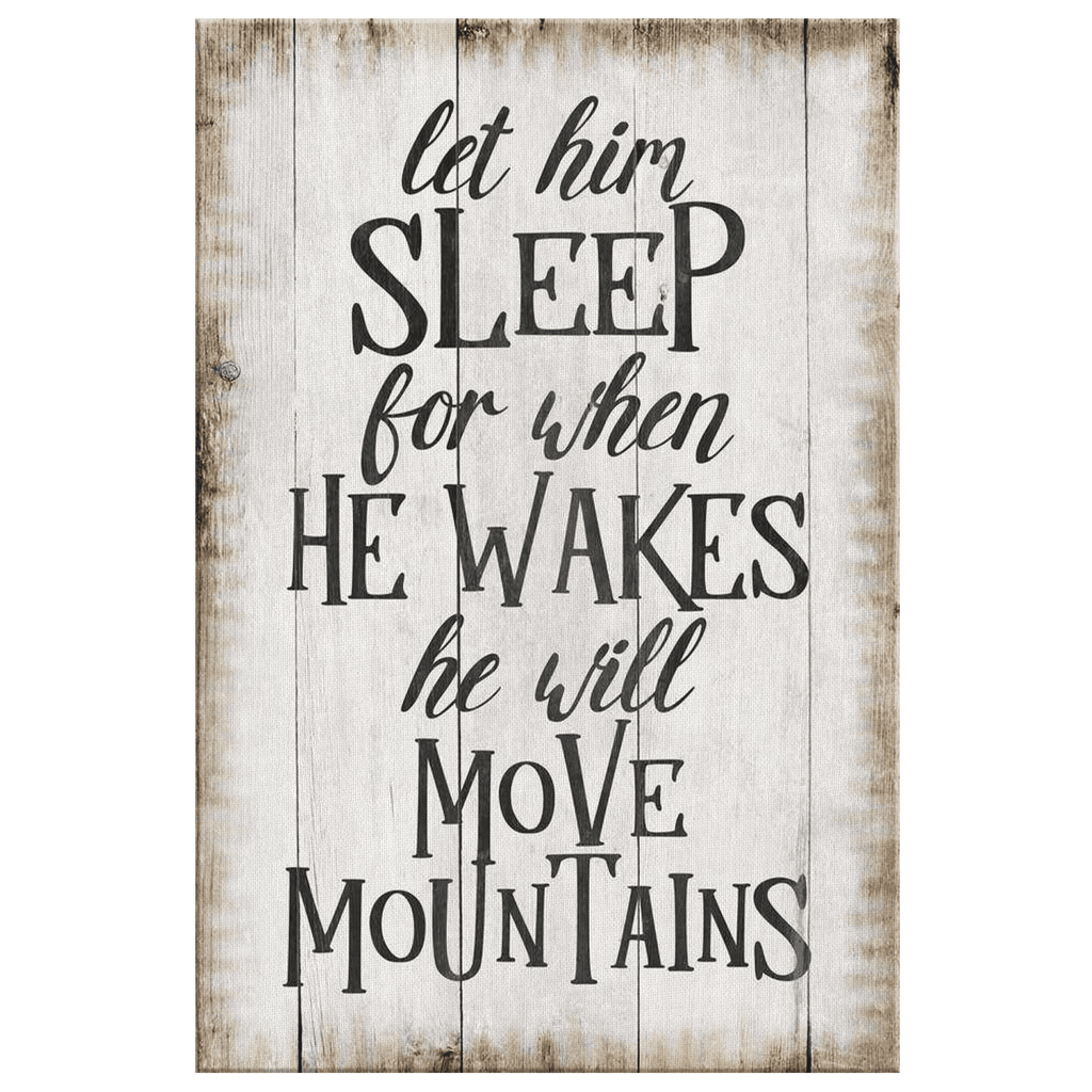 Let Him Sleep Rustic Canvas Wall Art – Christmas Decor