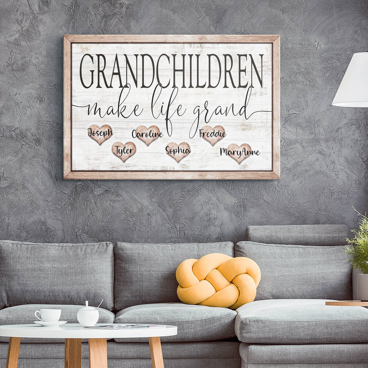 Personalized Grandchildren Make Life Grand Premium Canvas