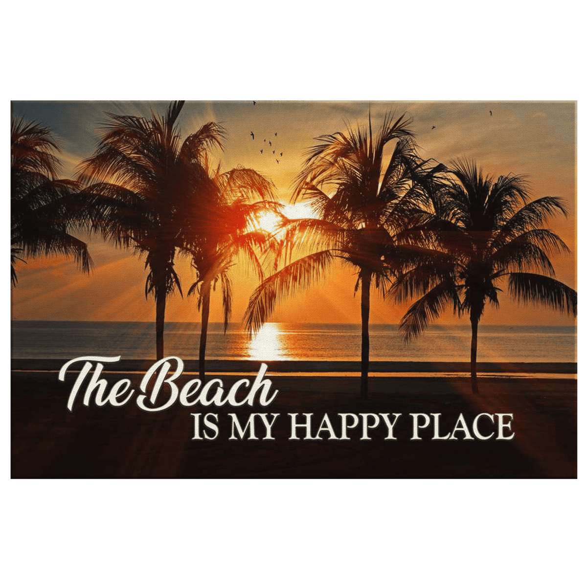 The Beach - My Happy Place  Premium Canvas