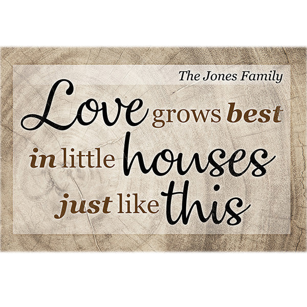 Personalized Love Grows Best Premium Canvas