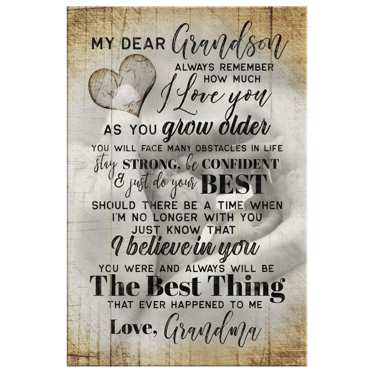 Personalized My Dear Grandson - I Love You Premium Canvas