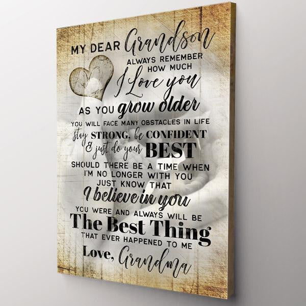 Personalized My Dear Grandson - I Love You Premium Canvas