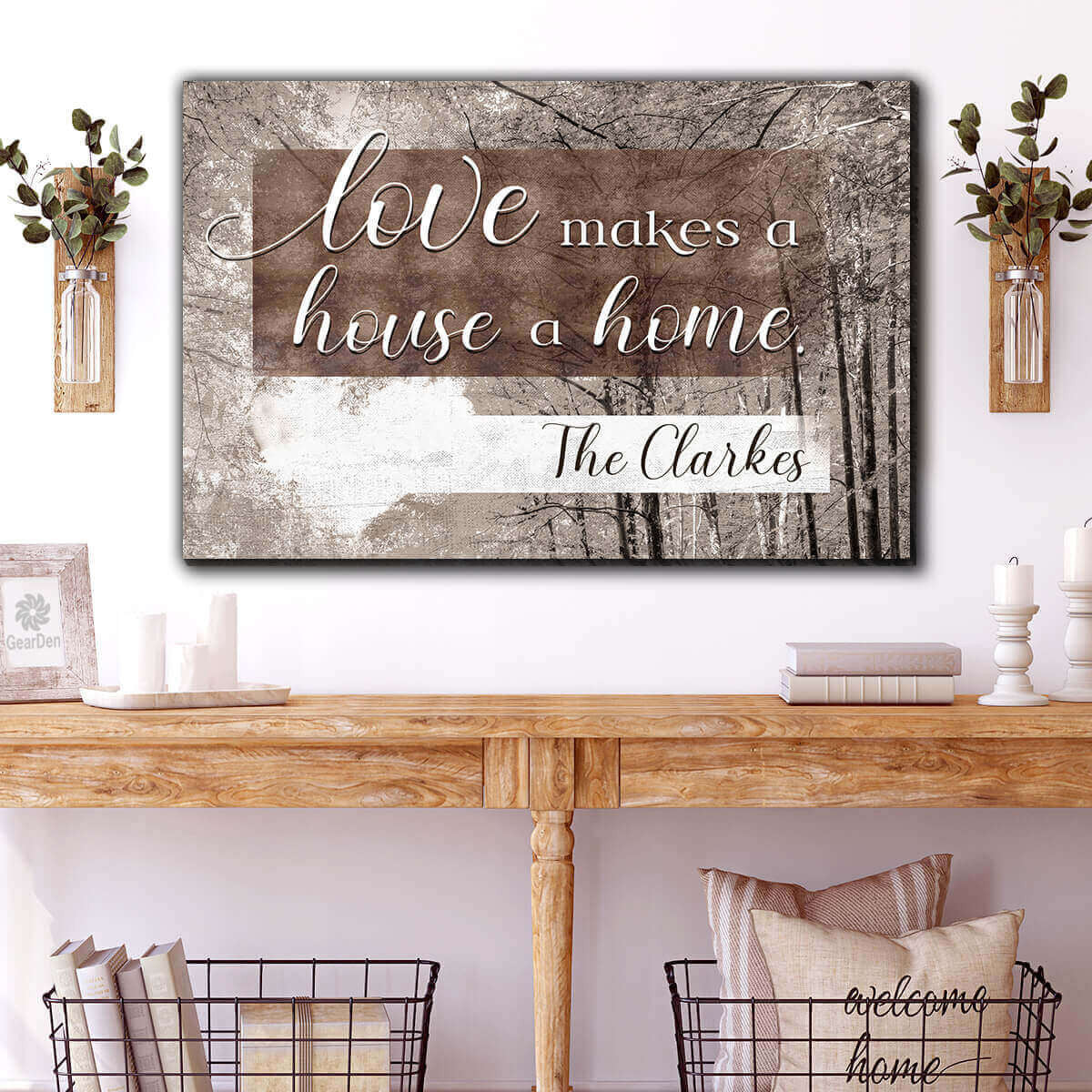 Personalized Love Makes A House A Home Premium Canvas