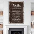 Personalized In Our Family We Have Faith...Pray Always Premium Canvas