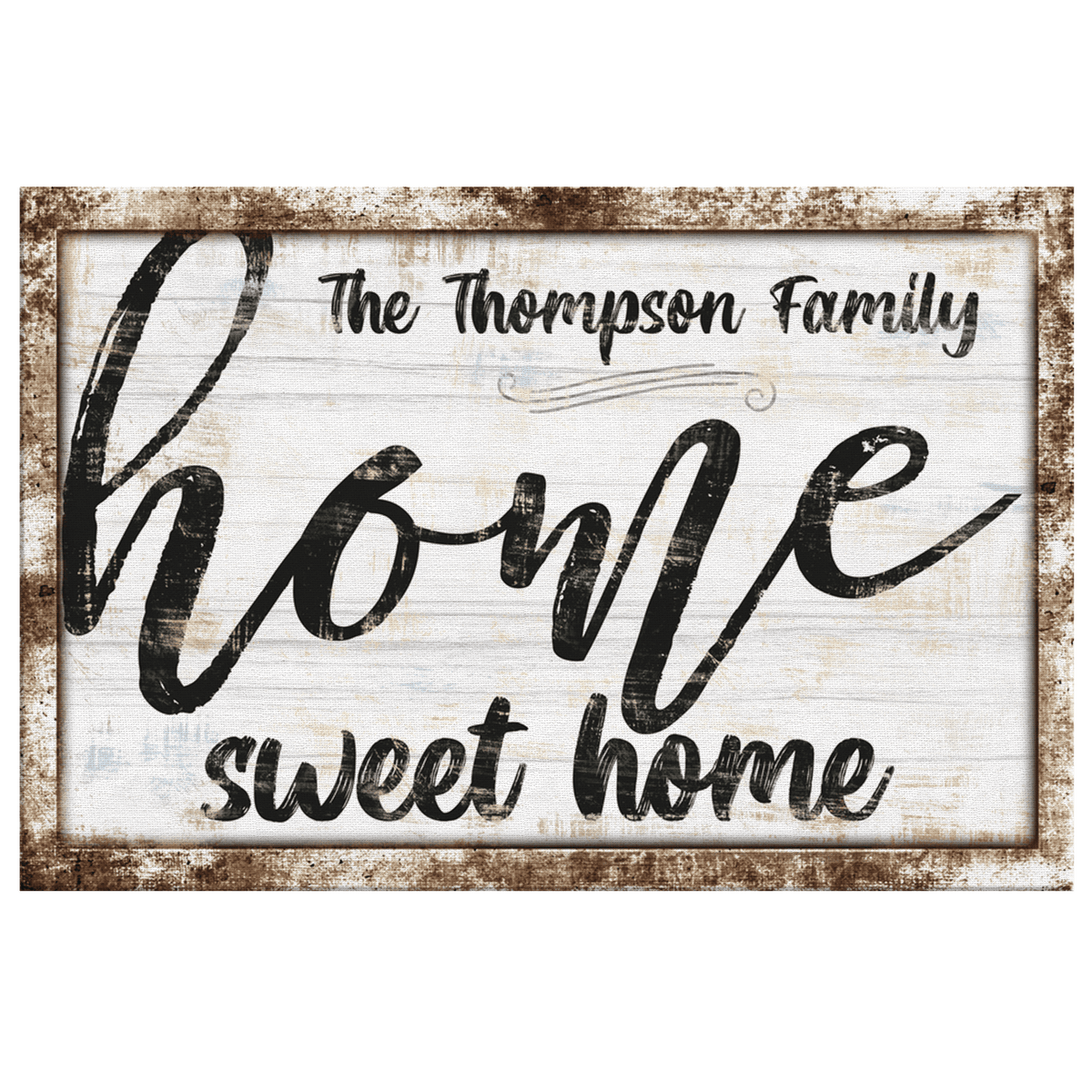 Personalized Family Home Sweet Home Rustic Canvas Wall Art – Family Home Decor