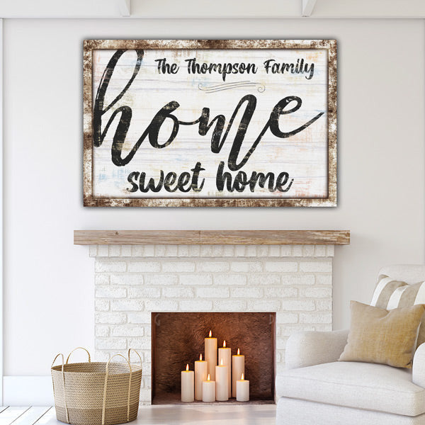 Personalized Family Home Sweet Home Rustic Canvas Wall Art – Family Home Decor