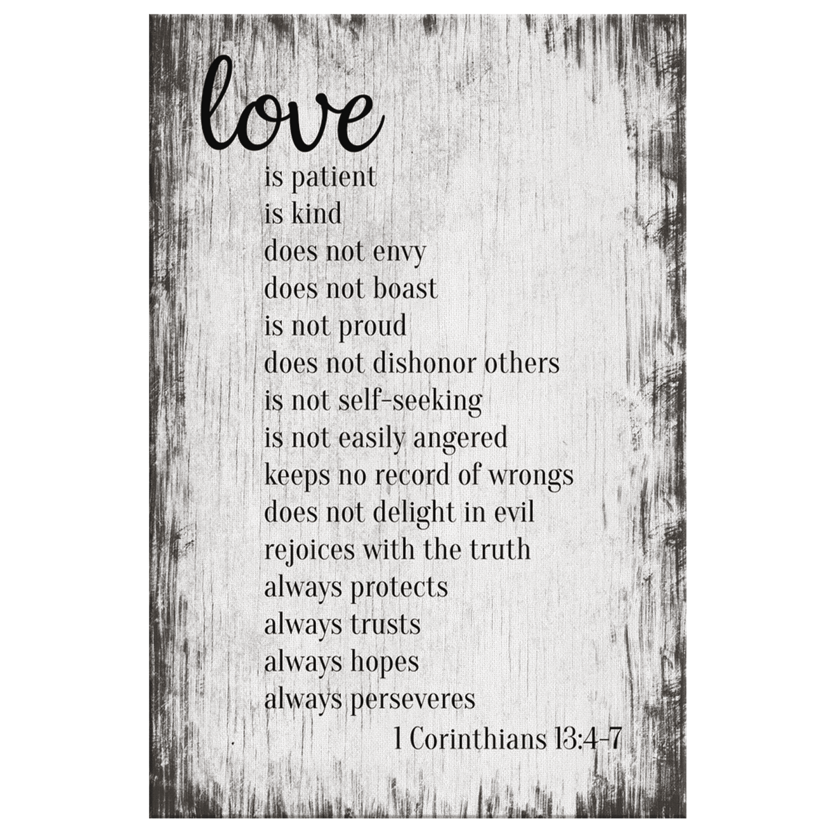 Love Is Patient, Love Is Kind Corinthians Canvas Wall Art – Christian Wall Decor