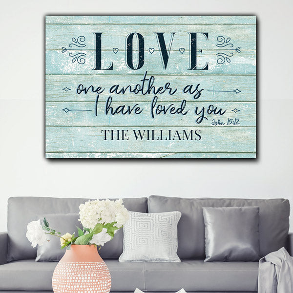 Personalized Love One Another Premium Canvas