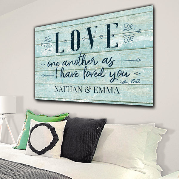 Personalized Love One Another Premium Canvas