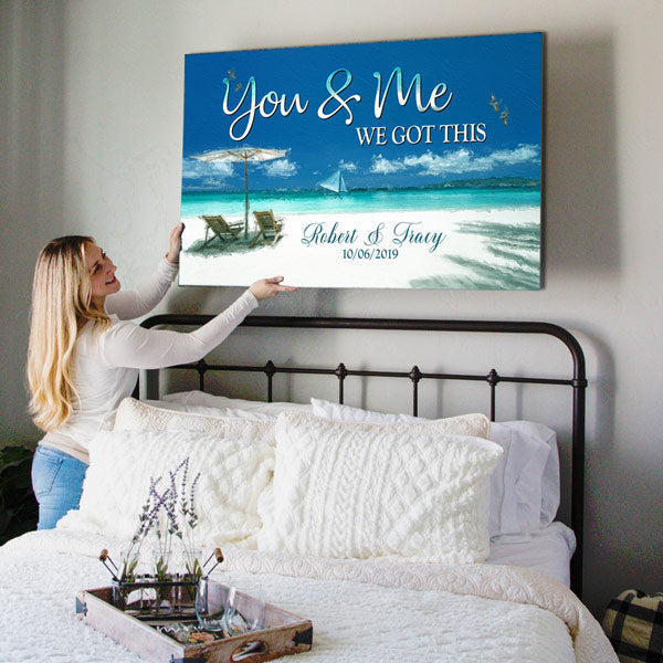 Personalized Sea View You & Me We Got This Canvas Wall Art – Couple Gift