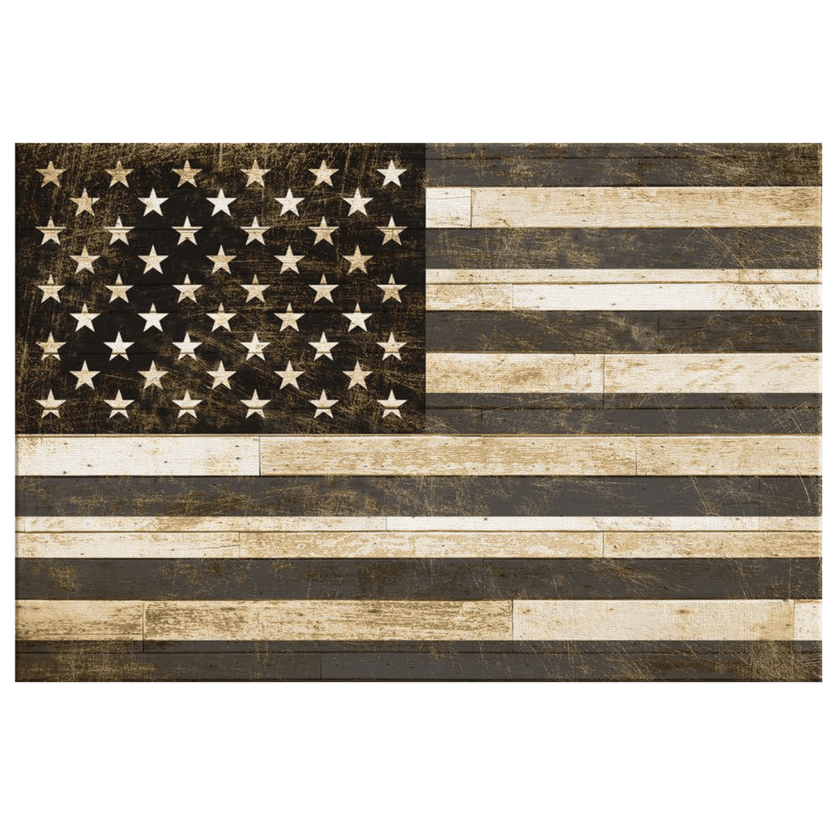 Black And White American Flag Premium Canvas